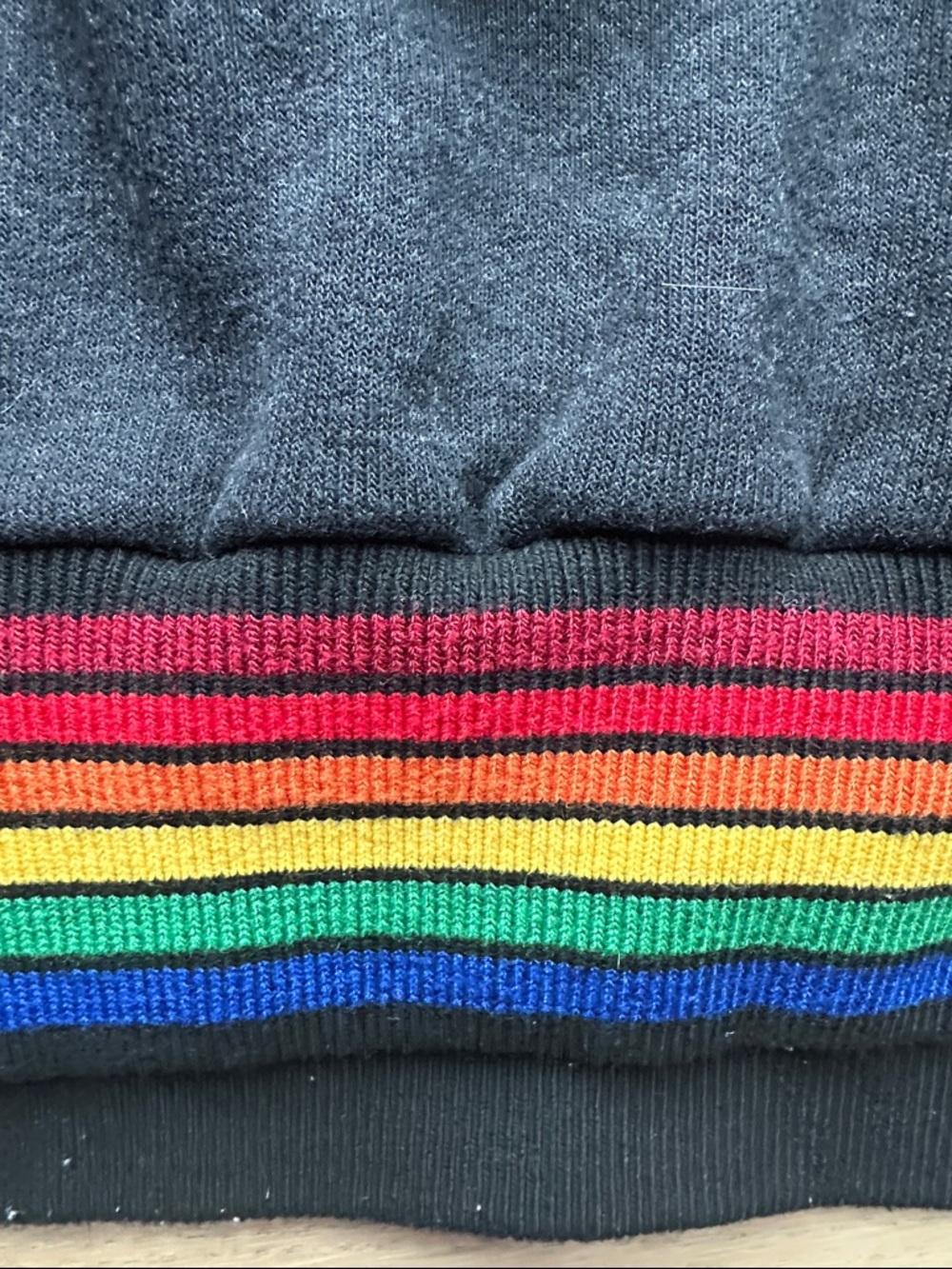 Aviator Nation Black Crewneck Sweatshirt with Rainbow Trim - Picture 5 of 5